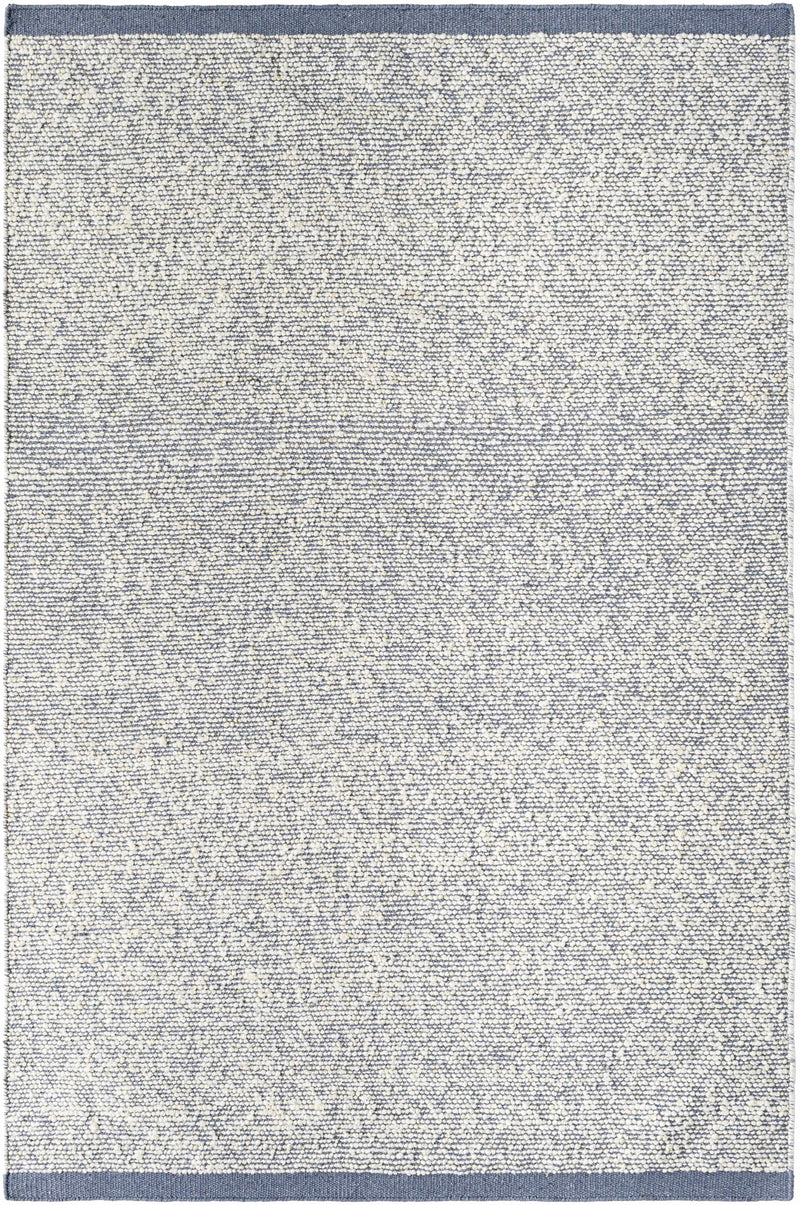 Silver Hand Woven 60% NZ Wool, 40% Cotton Cottage Rectangle Handmade rug, Indoor use only, no fringe, non-washable.