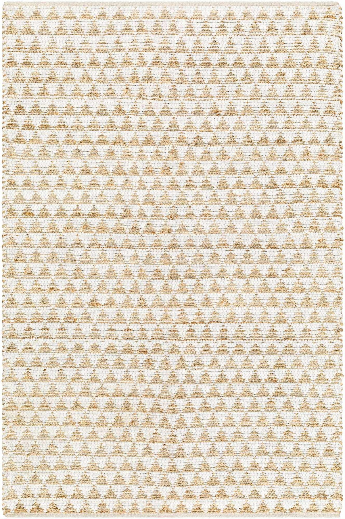 Ivory Hand Woven 60% Recycled Fabric, 40% Jute Modern Rectangle Handmade rug, Indoor use only, no fringe, non-washable. runner also available