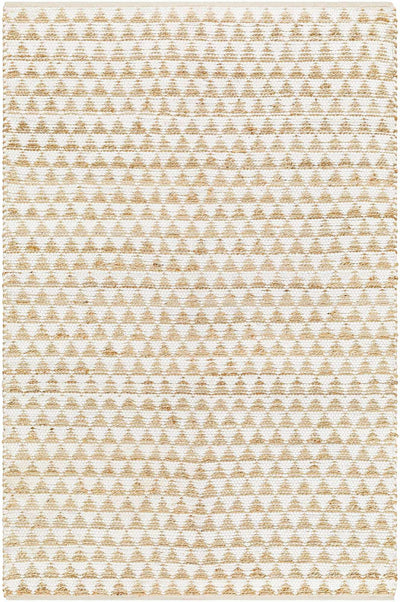 Ivory Hand Woven 60% Recycled Fabric, 40% Jute Modern Rectangle Handmade rug, Indoor use only, no fringe, non-washable. runner also available