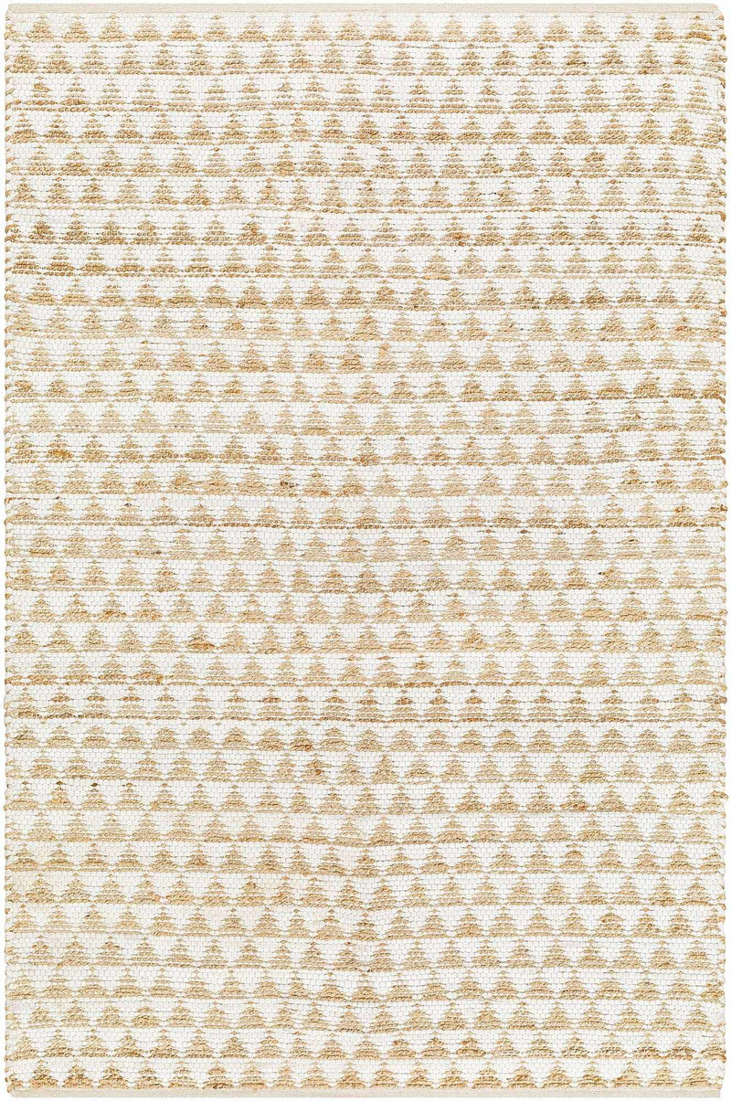 Ivory Hand Woven 60% Recycled Fabric, 40% Jute Modern Rectangle Handmade rug, Indoor use only, no fringe, non-washable. runner also available