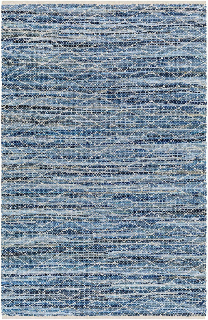 Tan Hand Woven 100% Recycled Fabric Modern Rectangle Handmade rug, Indoor use only, no fringe, non-washable. runner also available