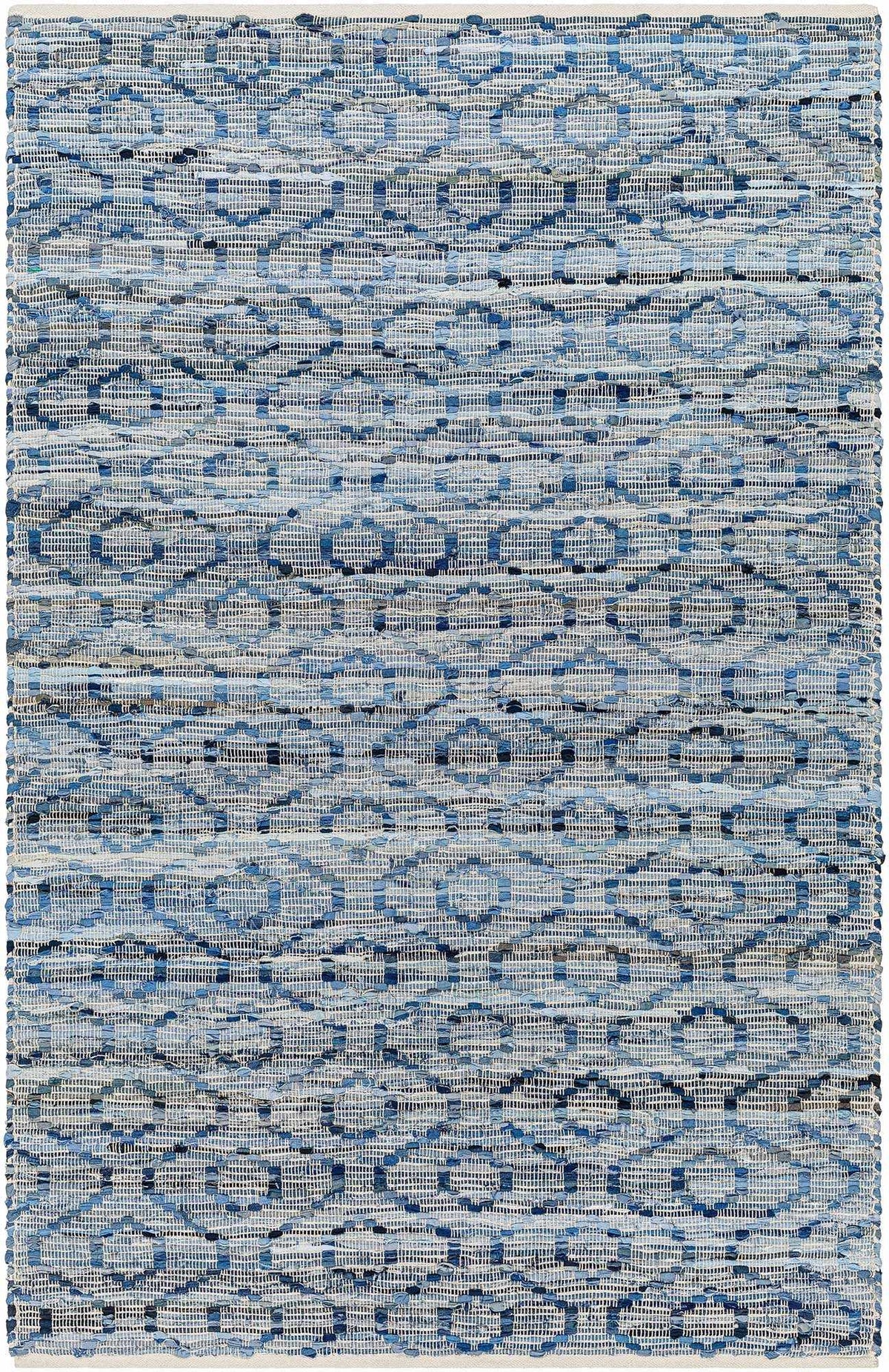 Tan Hand Woven 100% Recycled Fabric Modern Rectangle Handmade rug, Indoor use only, no fringe, non-washable. runner also available