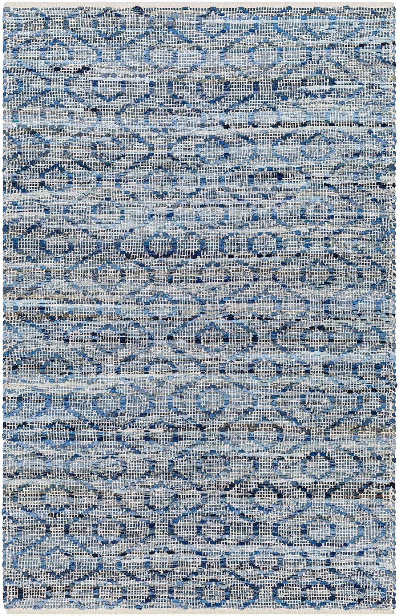 Tan Hand Woven 100% Recycled Fabric Modern Rectangle Handmade rug, Indoor use only, no fringe, non-washable. runner also available