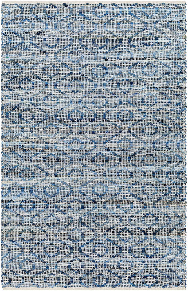 Tan Hand Woven 100% Recycled Fabric Modern Rectangle Handmade rug, Indoor use only, no fringe, non-washable. runner also available