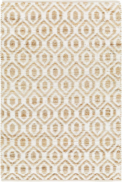 White Hand Woven 60% Recycled Fabric, 40% Jute Modern Rectangle Handmade rug, Indoor use only, no fringe, non-washable. runner also available