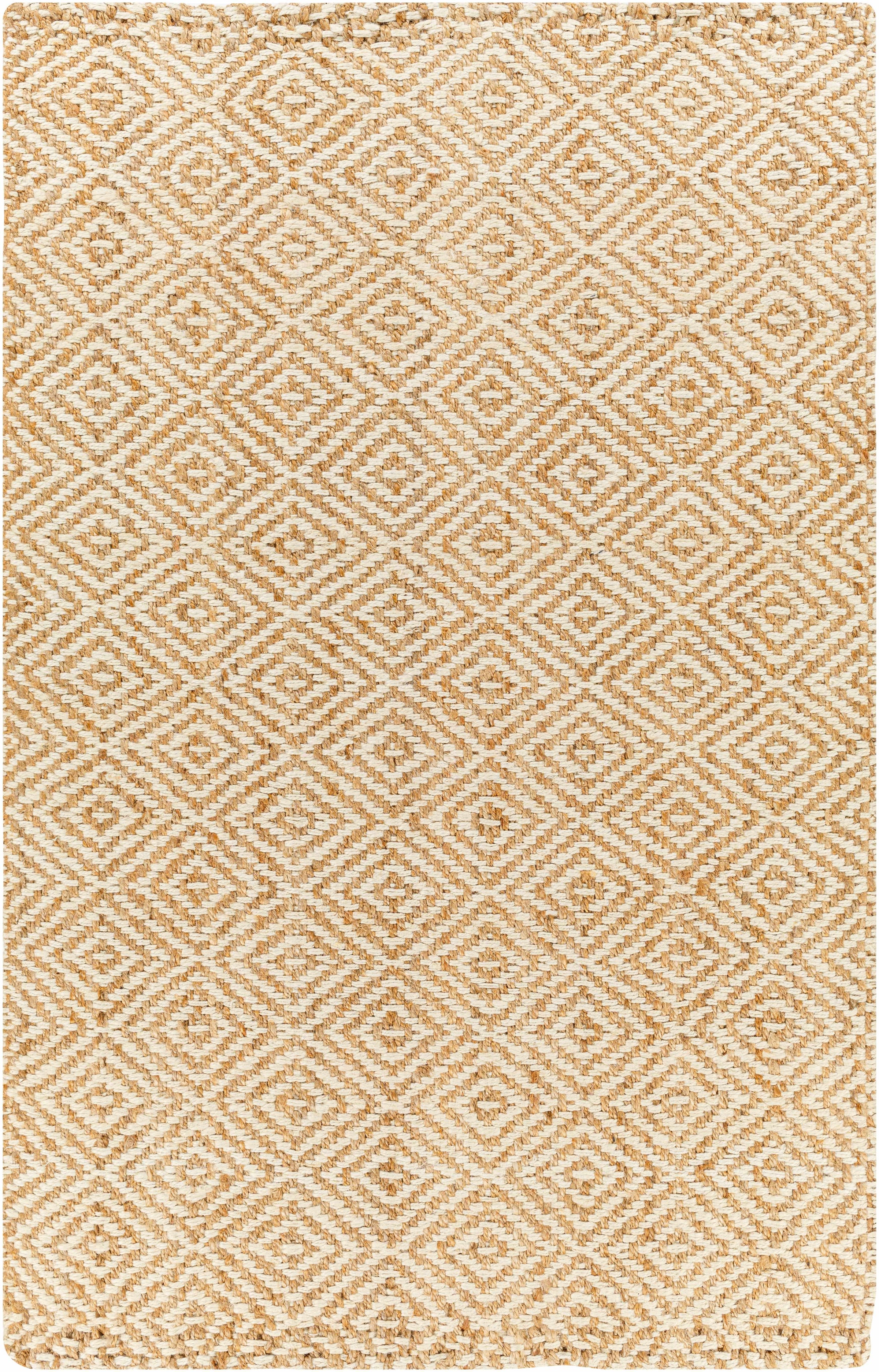Light Beige Hand Woven 100% Jute Cottage Rectangle Handmade rug, Indoor use only, no fringe, non-washable. runner also available