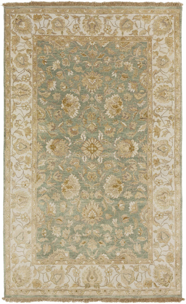 Sage Hand Knotted 100% NZ Wool Traditional Rectangle Handmade rug, Indoor use only, no fringe, non-washable.