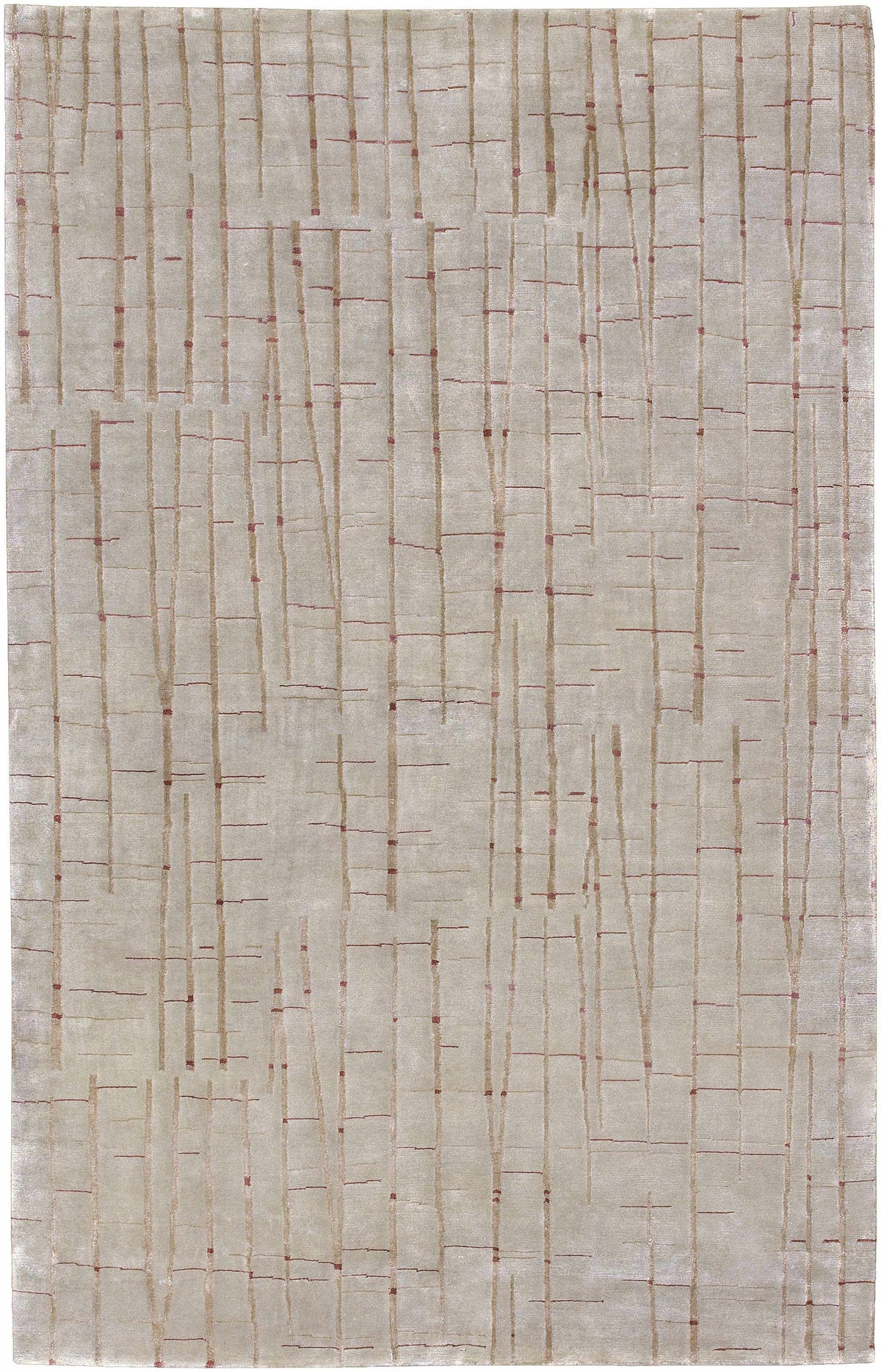 Light Gray Hand Knotted 70% NZ Wool, 30% Viscose Cottage Rectangle Handmade rug, Indoor use only, no fringe, non-washable.