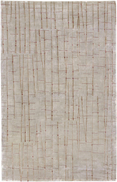 Light Gray Hand Knotted 70% NZ Wool, 30% Viscose Cottage Rectangle Handmade rug, Indoor use only, no fringe, non-washable.