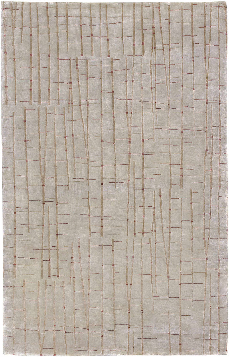 Light Gray Hand Knotted 70% NZ Wool, 30% Viscose Cottage Rectangle Handmade rug, Indoor use only, no fringe, non-washable.