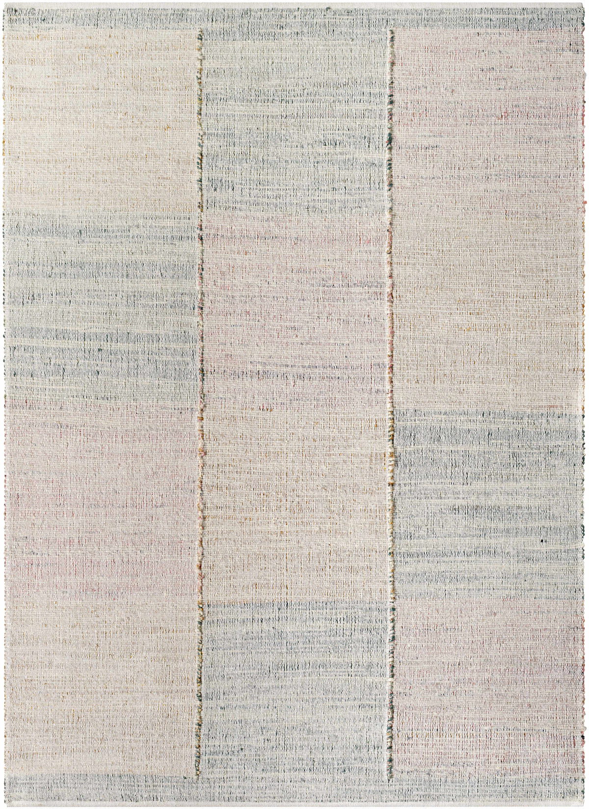 Ivory Hand Woven 25% Wool, 25% Cotton, 50% Jute Modern Rectangle Handmade rug, Indoor use only, no fringe, non-washable.