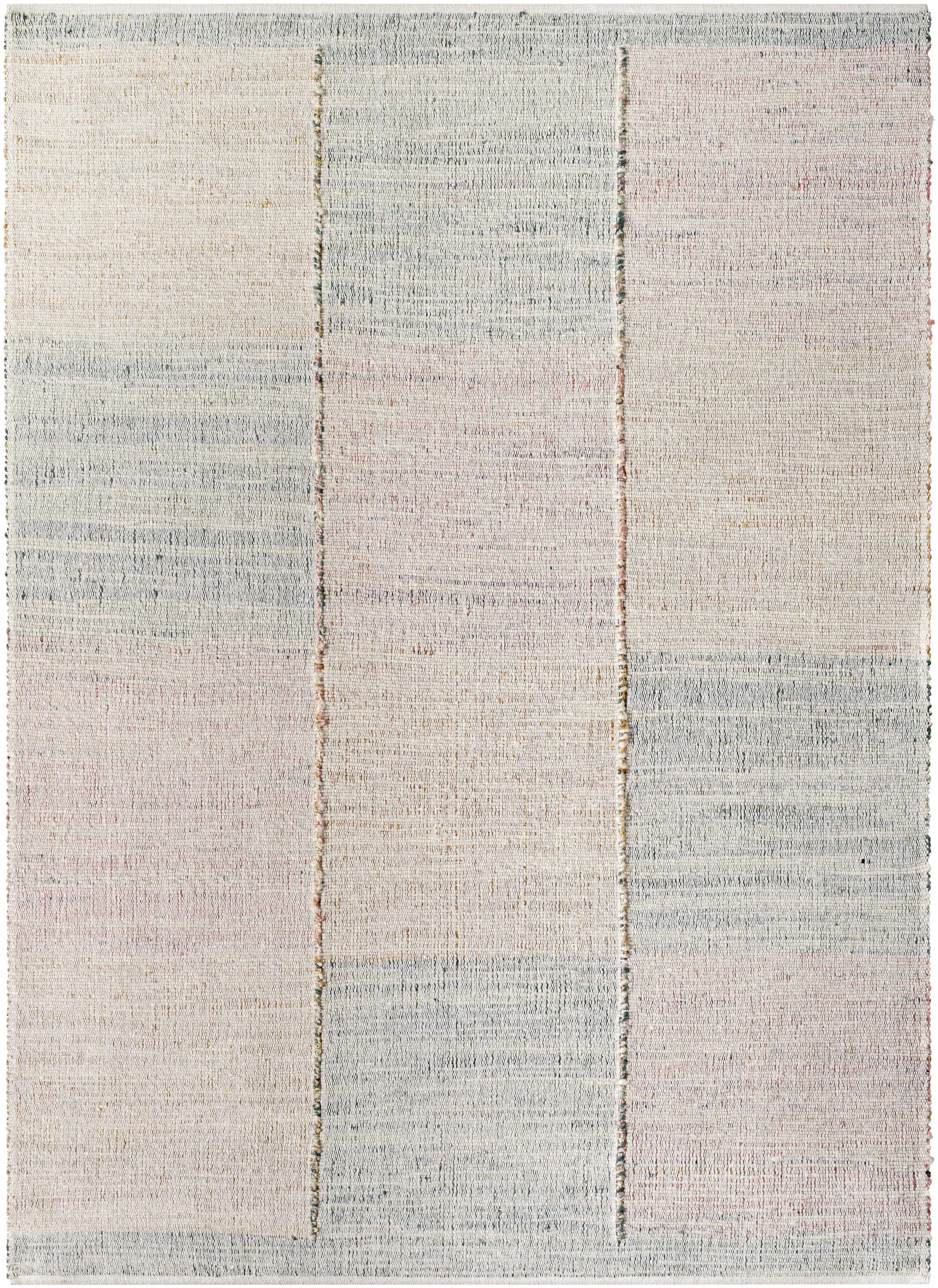 Ivory Hand Woven 25% Wool, 25% Cotton, 50% Jute Modern Rectangle Handmade rug, Indoor use only, no fringe, non-washable.