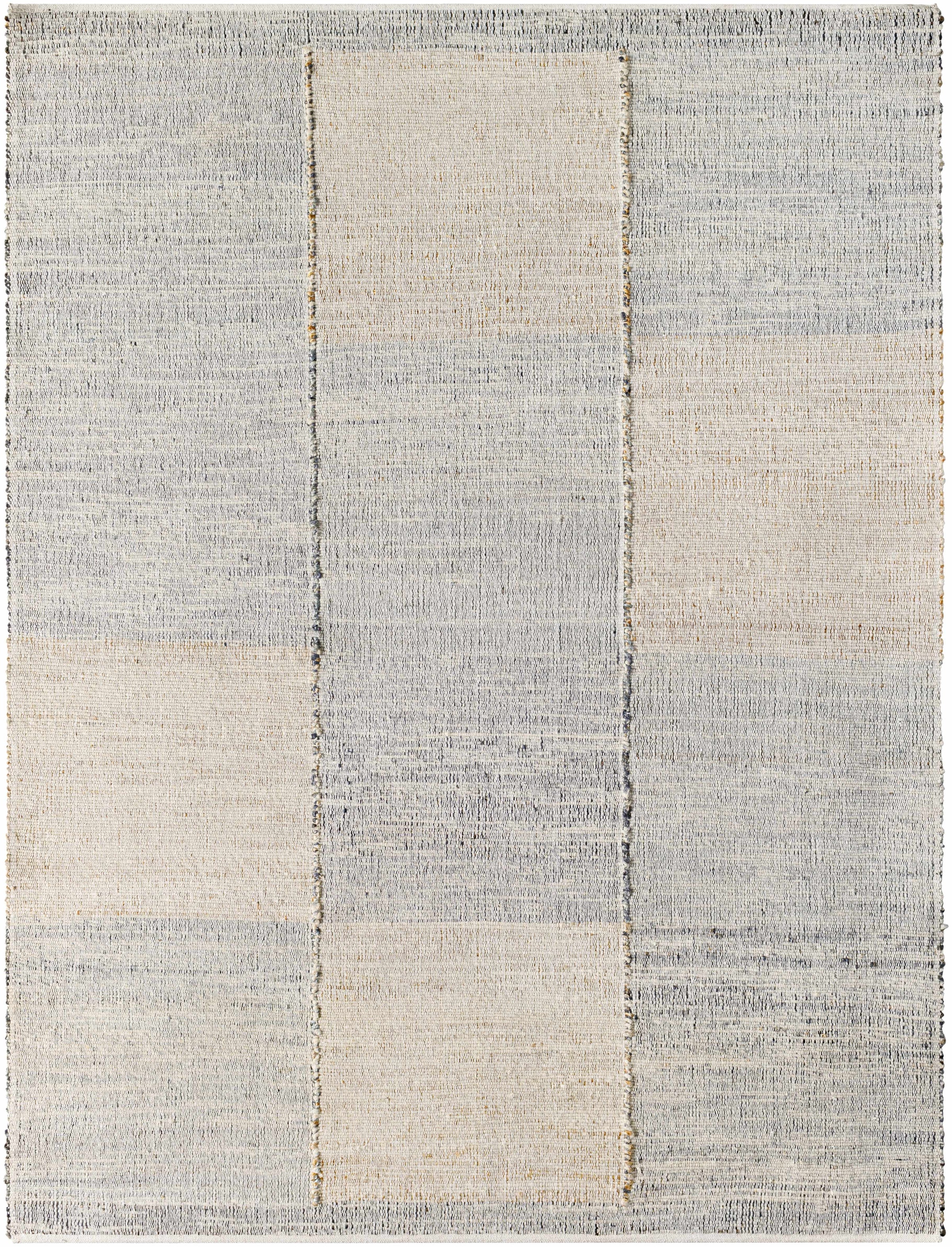 Ivory Hand Woven 25% Wool, 25% Cotton, 50% Jute Modern Rectangle Handmade rug, Indoor use only, no fringe, non-washable.