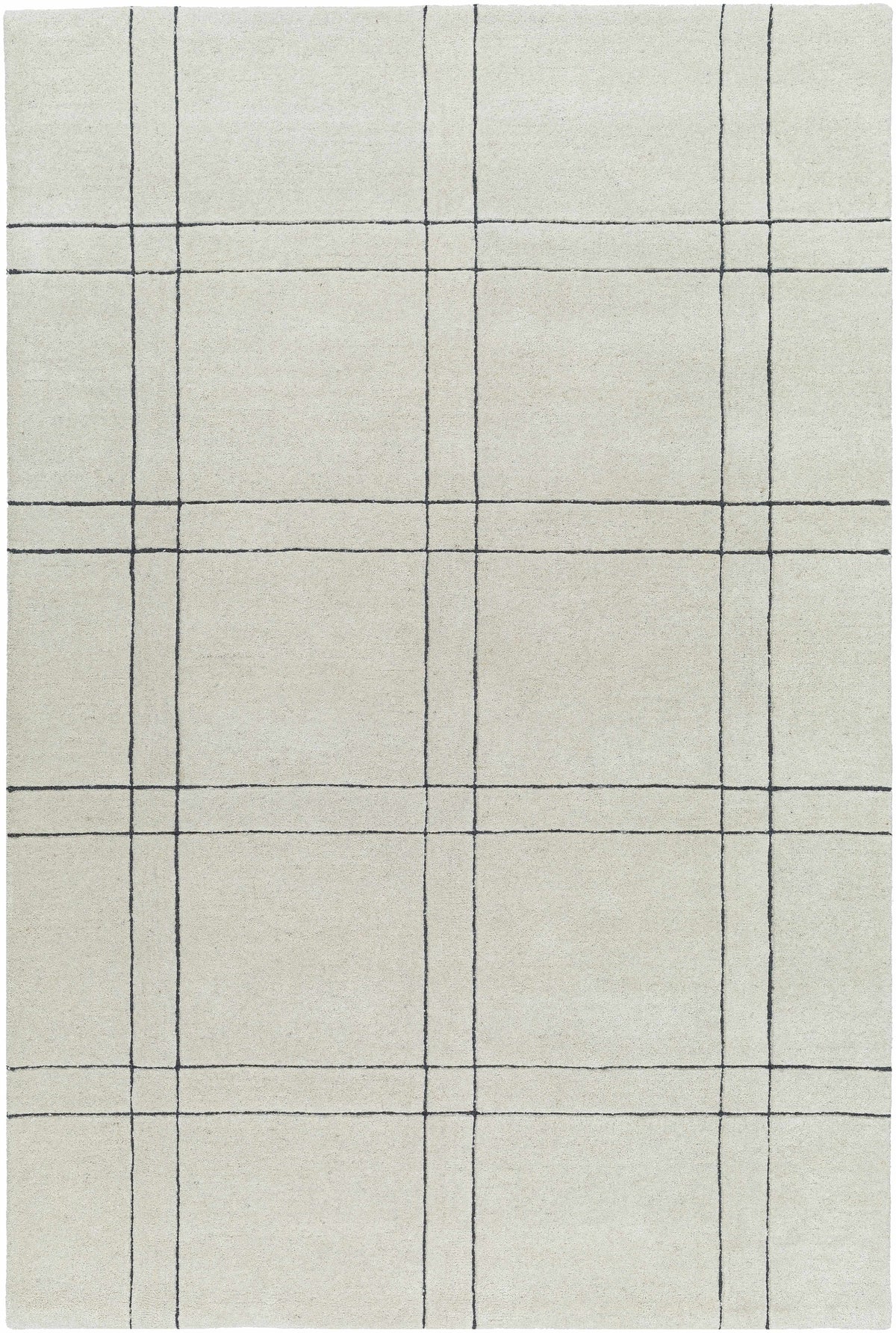 Beige Hand Tufted 100% Wool Modern Rectangle Handmade rug, Indoor use only, no fringe, non-washable.