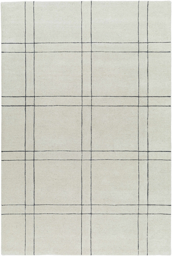 Beige Hand Tufted 100% Wool Modern Rectangle Handmade rug, Indoor use only, no fringe, non-washable.