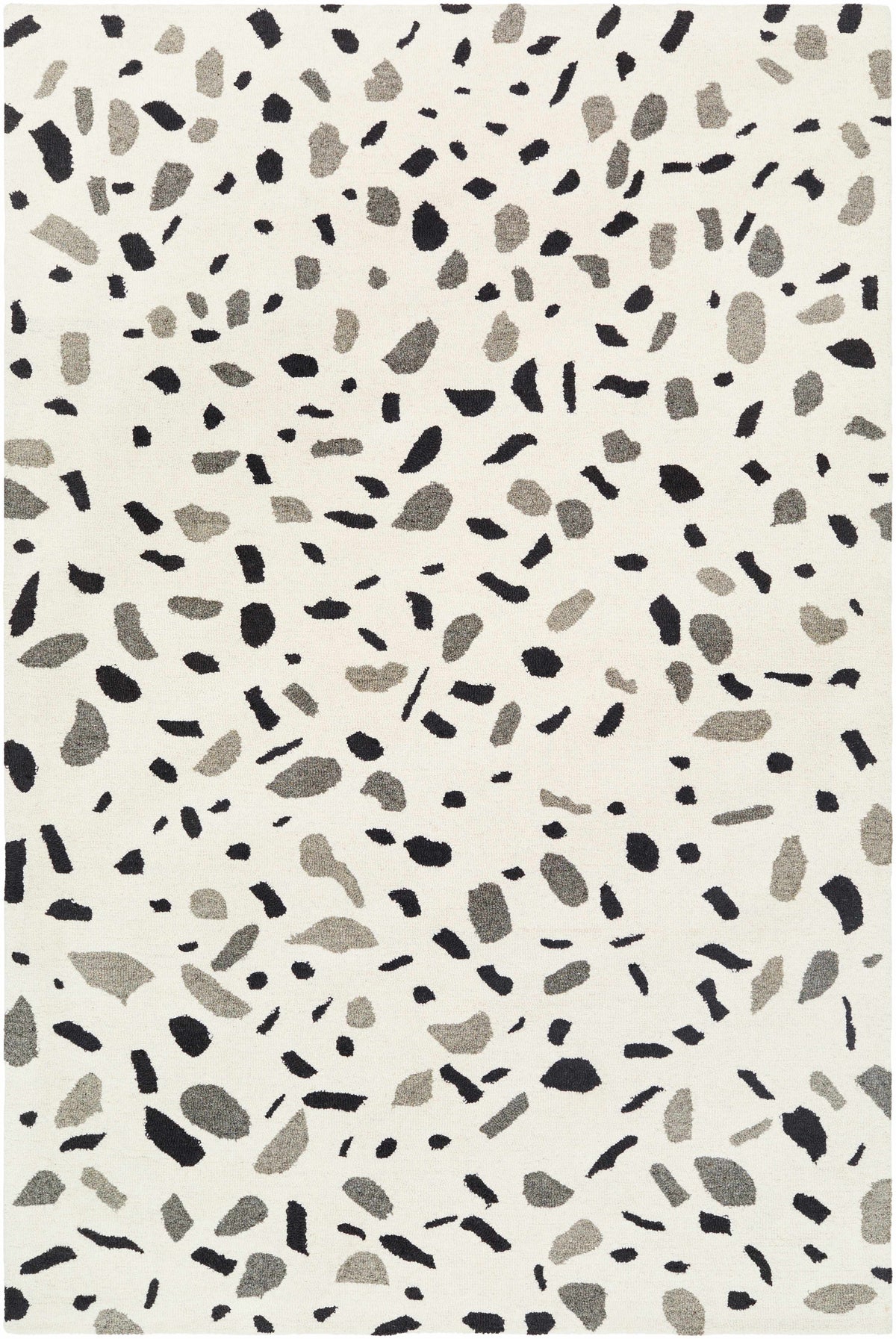 Beige Hand Tufted 100% Wool Modern Rectangle Handmade rug, Indoor use only, no fringe, non-washable.