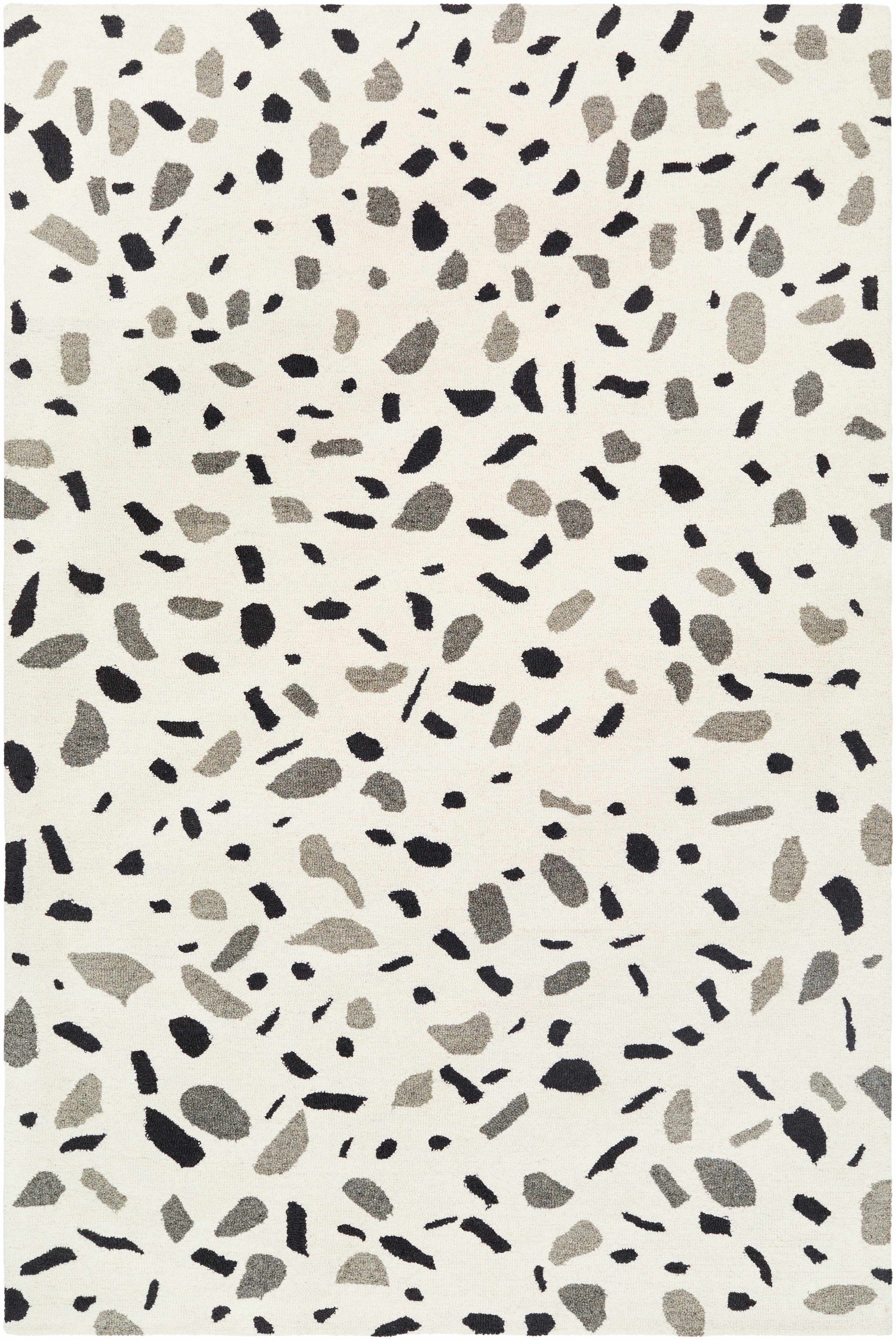 Beige Hand Tufted 100% Wool Modern Rectangle Handmade rug, Indoor use only, no fringe, non-washable.