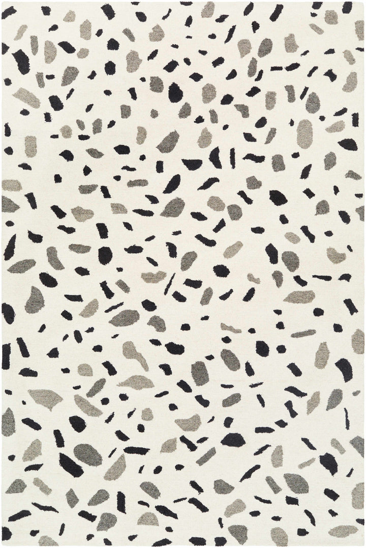 Beige Hand Tufted 100% Wool Modern Rectangle Handmade rug, Indoor use only, no fringe, non-washable.