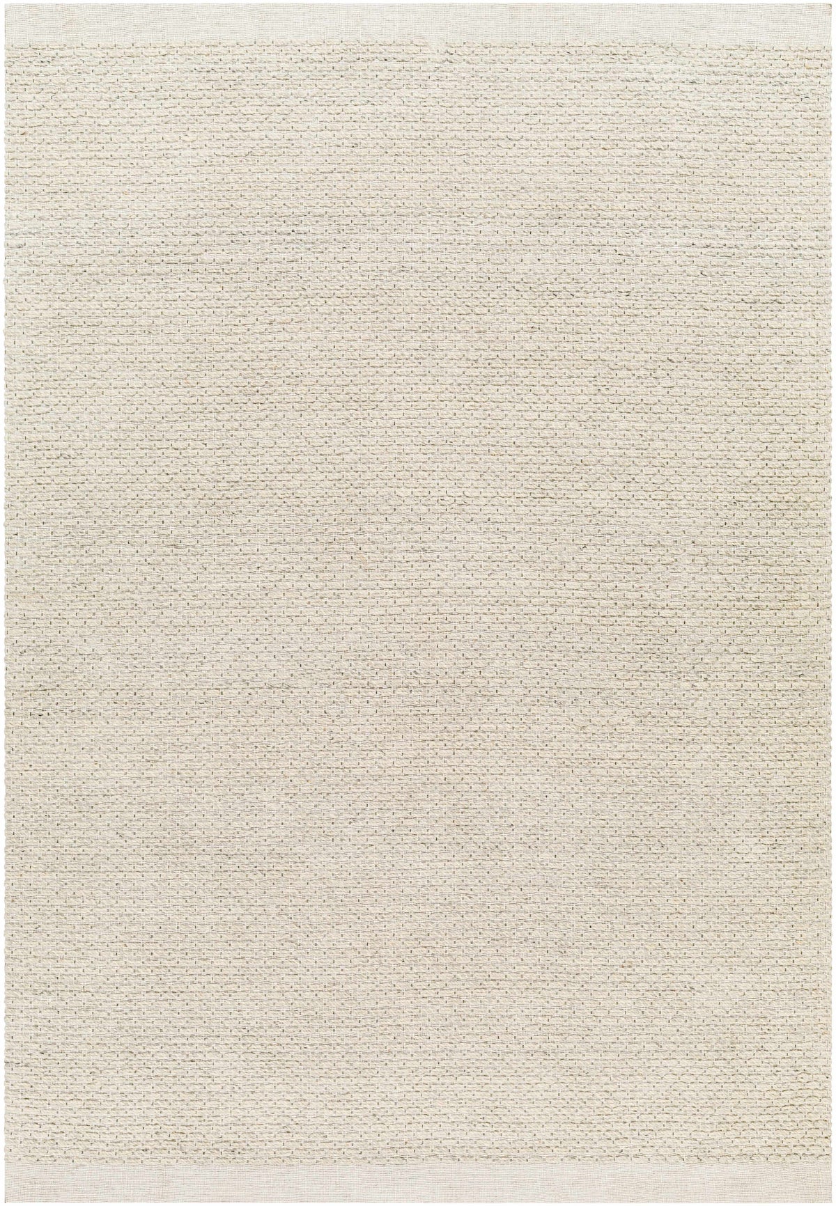 Cream Hand Woven 100% Wool Cottage Rectangle Handmade rug, Indoor use only, no fringe, non-washable.