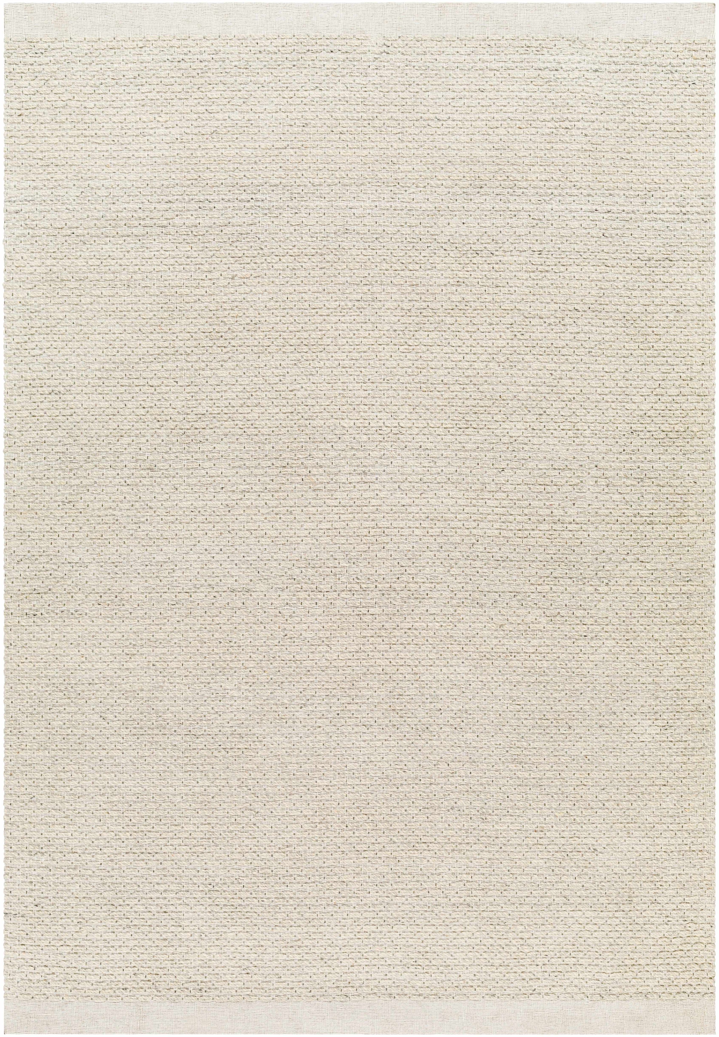 Cream Hand Woven 100% Wool Cottage Rectangle Handmade rug, Indoor use only, no fringe, non-washable.