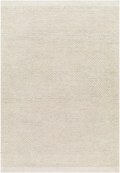 Cream Hand Woven 100% Wool Cottage Rectangle Handmade rug, Indoor use only, no fringe, non-washable.