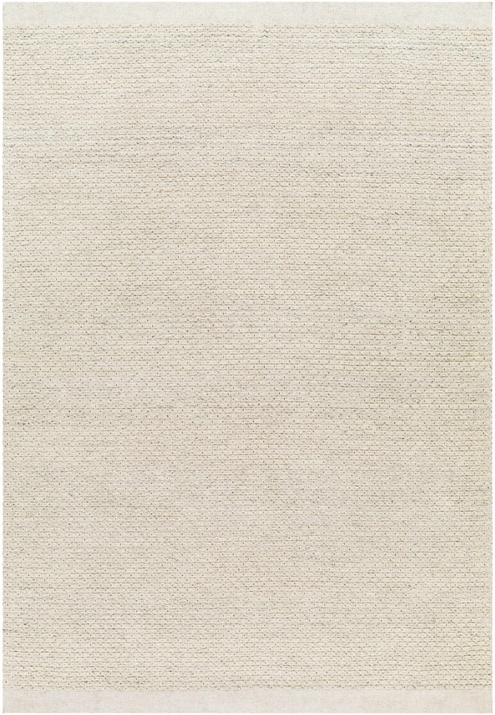 Cream Hand Woven 100% Wool Cottage Rectangle Handmade rug, Indoor use only, no fringe, non-washable.