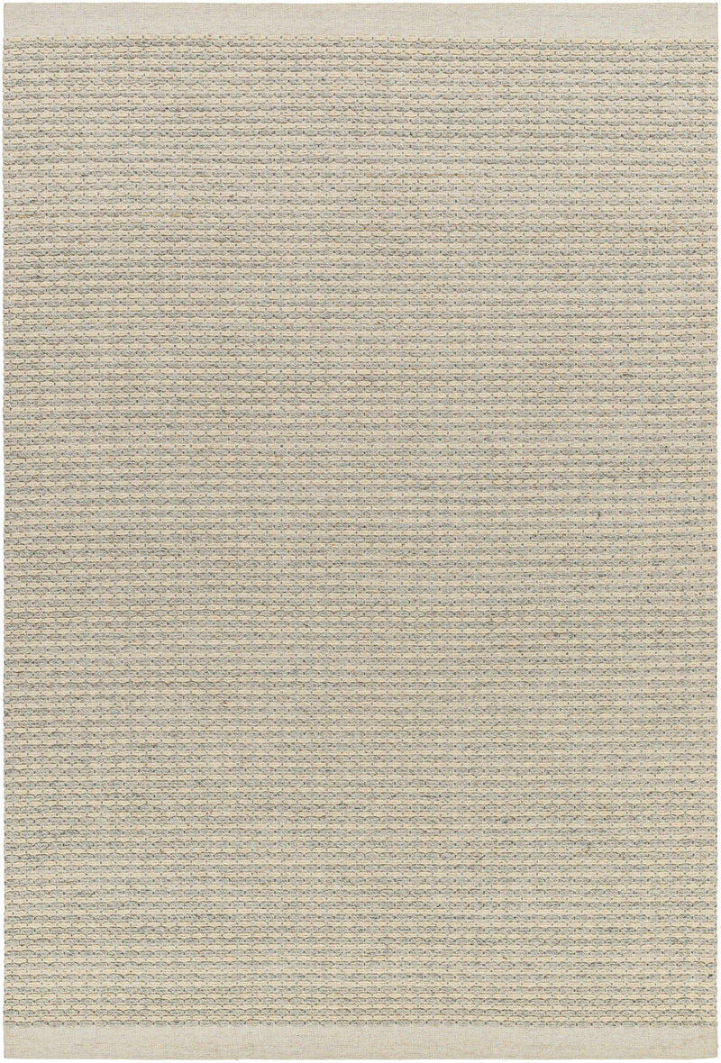 Cream Hand Woven 100% Wool Cottage Rectangle Handmade rug, Indoor use only, no fringe, non-washable.