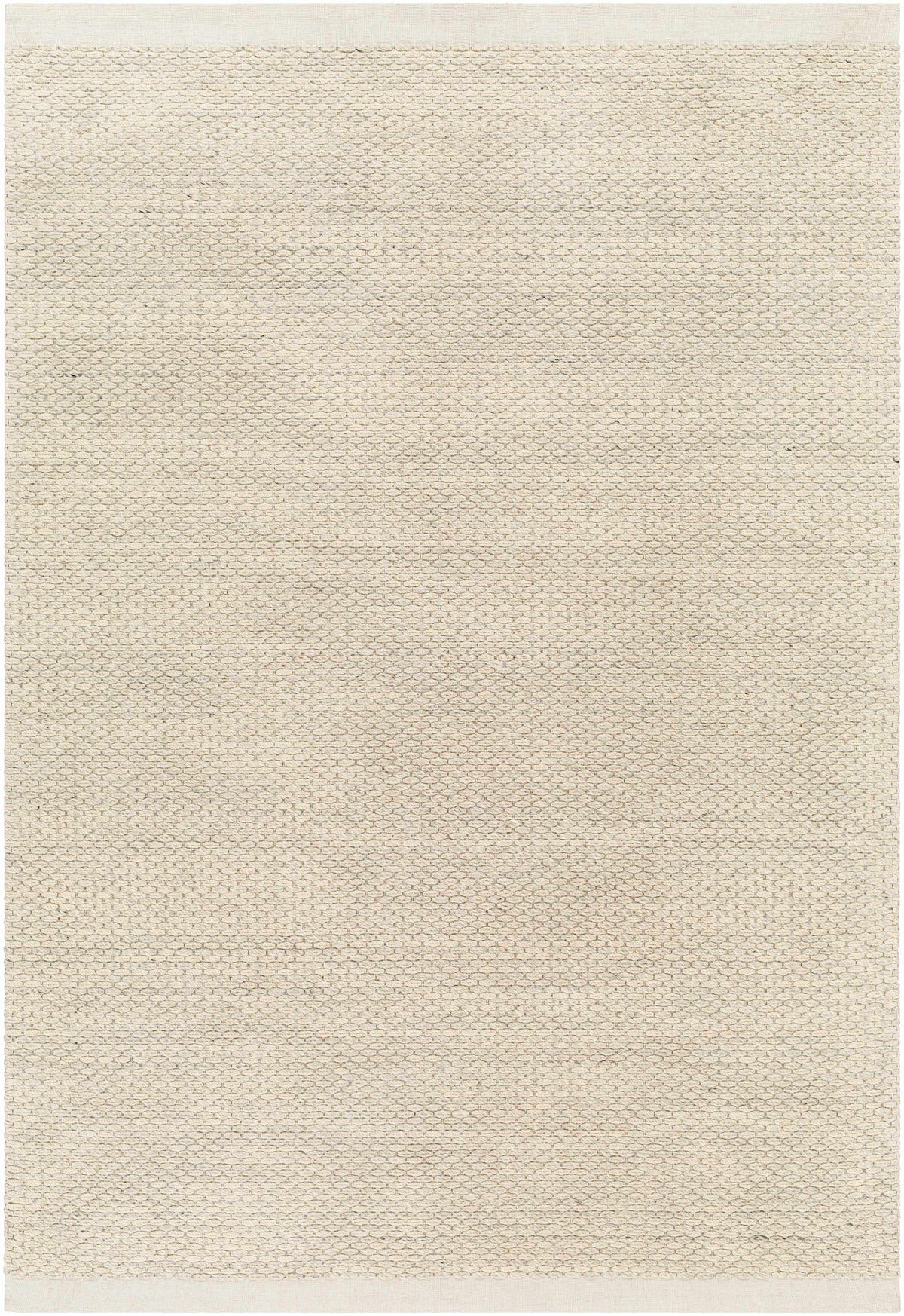 Cream Hand Woven 100% Wool Cottage Rectangle Handmade rug, Indoor use only, no fringe, non-washable.