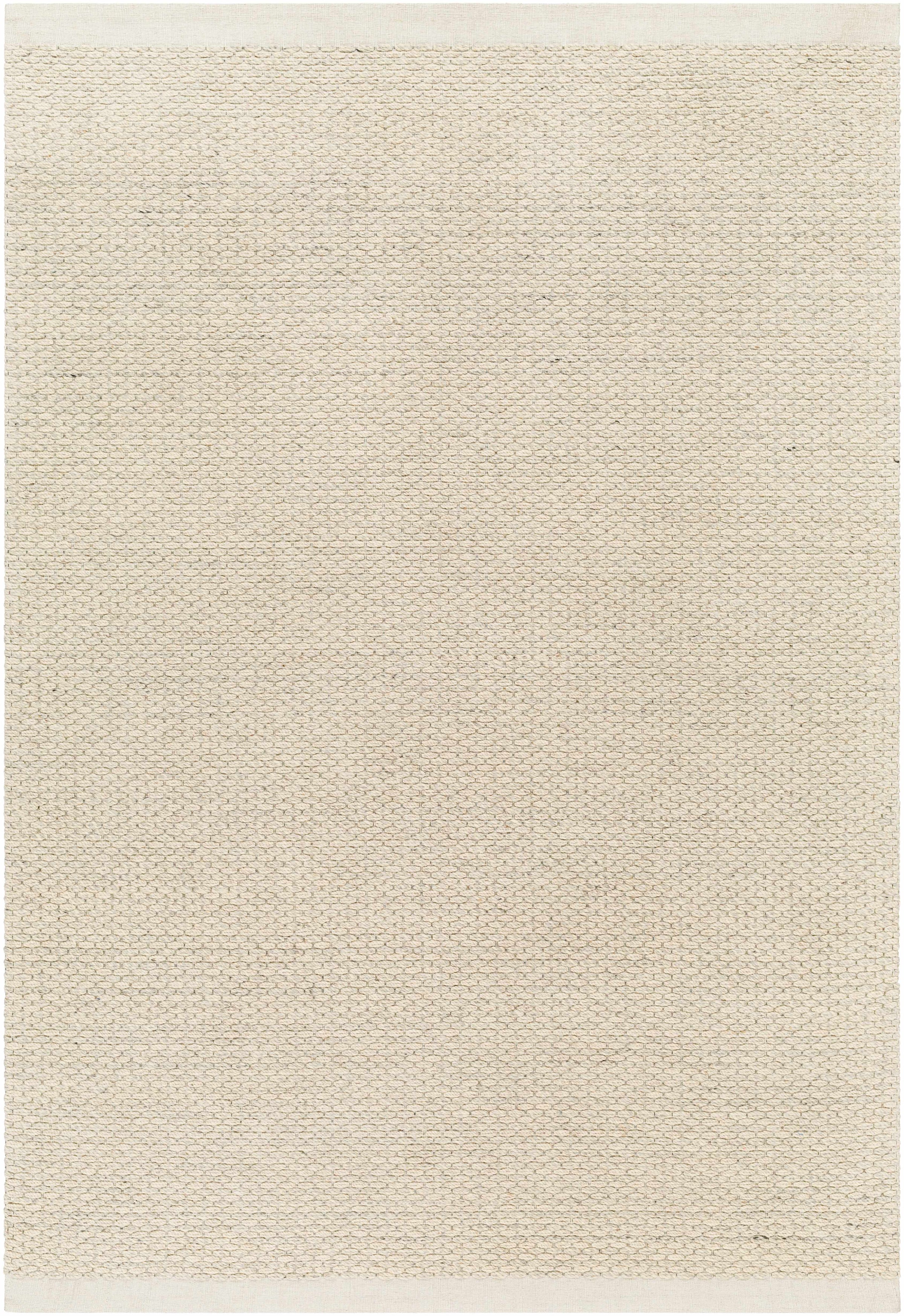 Cream Hand Woven 100% Wool Cottage Rectangle Handmade rug, Indoor use only, no fringe, non-washable.
