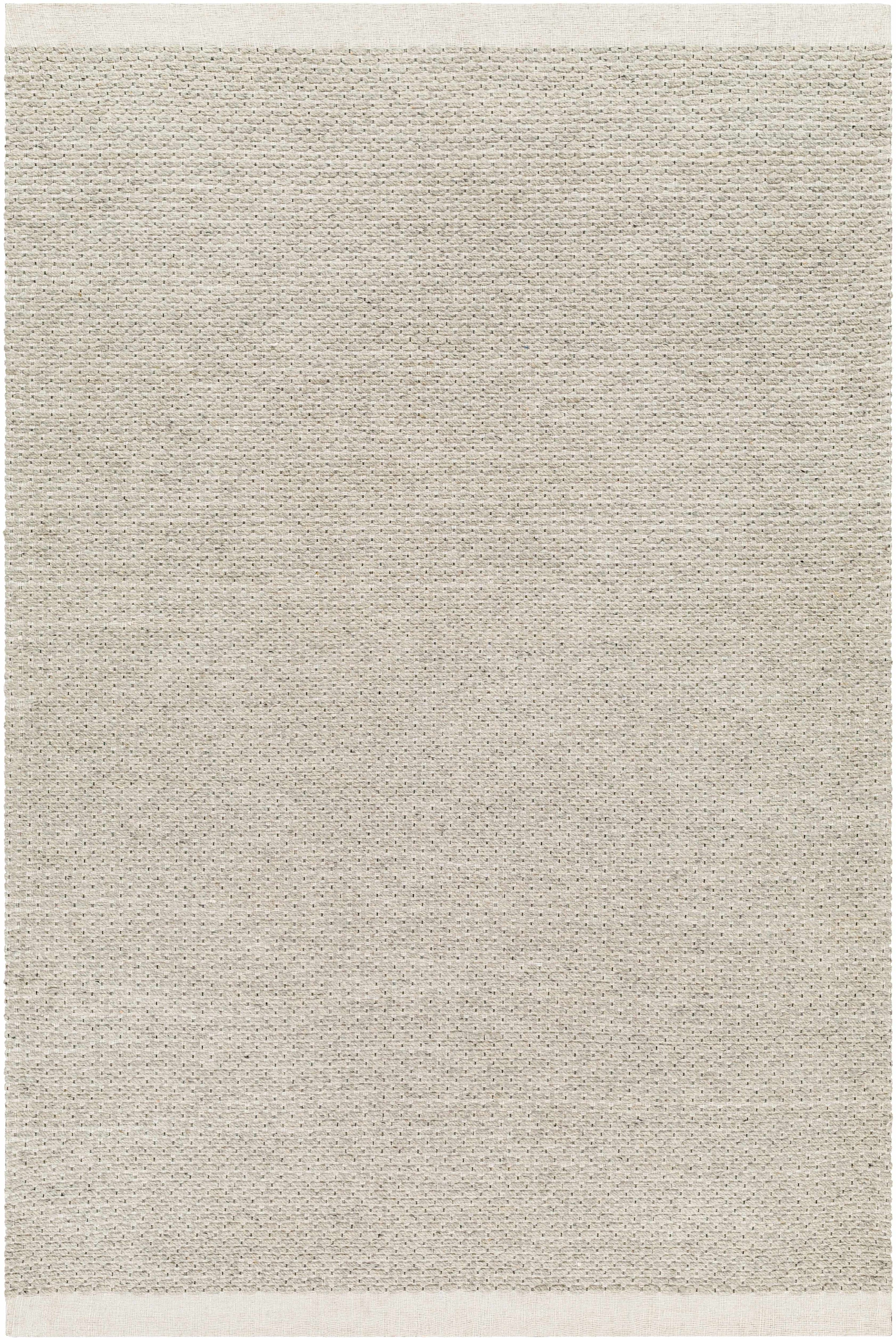 Cream Hand Woven 100% Wool Cottage Rectangle Handmade rug, Indoor use only, no fringe, non-washable.