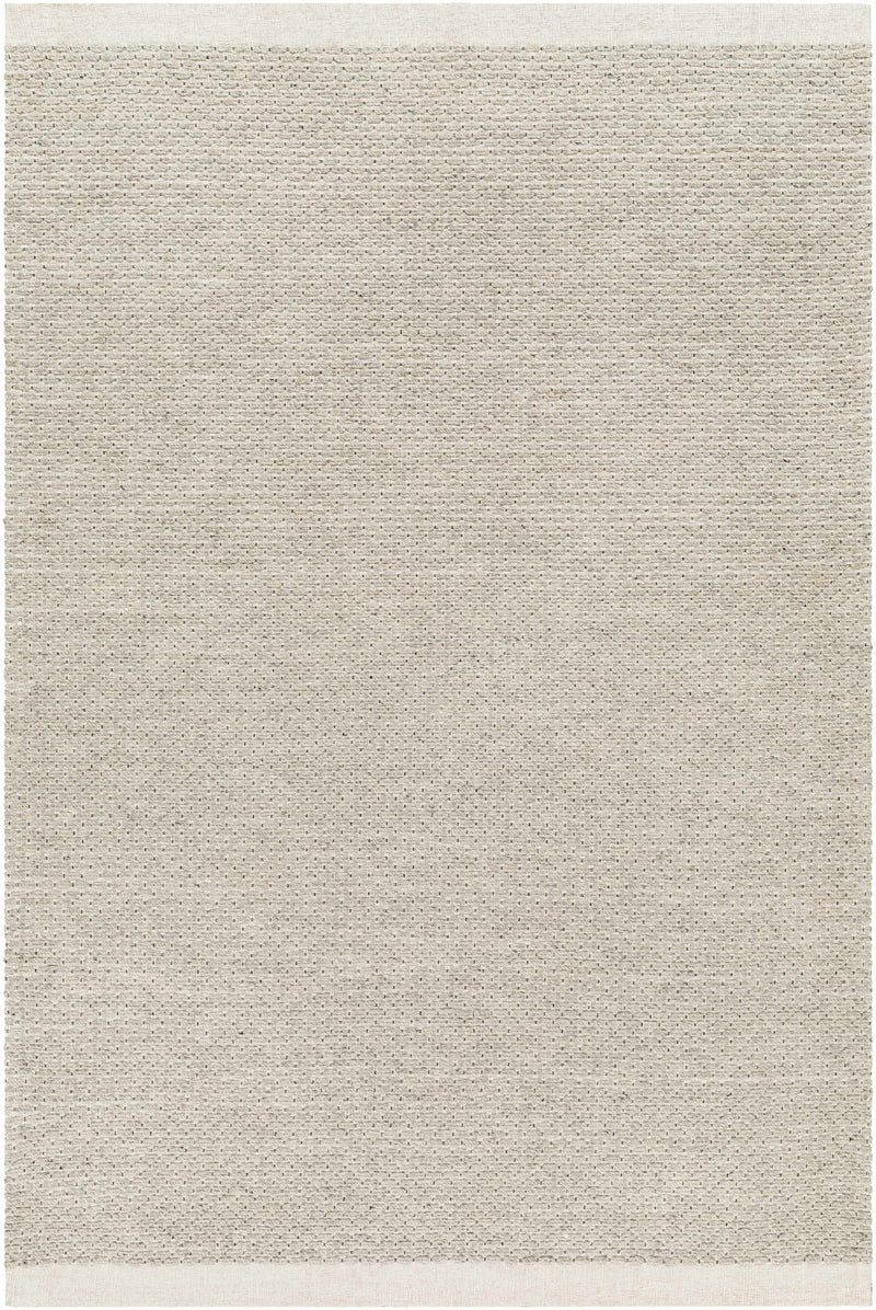 Cream Hand Woven 100% Wool Cottage Rectangle Handmade rug, Indoor use only, no fringe, non-washable.