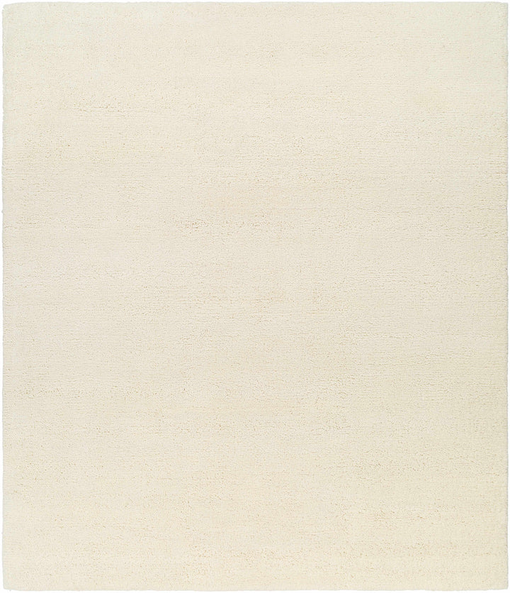 Cream Hand Knotted 100% Wool Modern Rectangle Handmade rug, Indoor use only, no fringe, non-washable.
