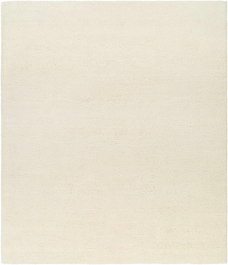 Cream Hand Knotted 100% Wool Modern Rectangle Handmade rug, Indoor use only, no fringe, non-washable.