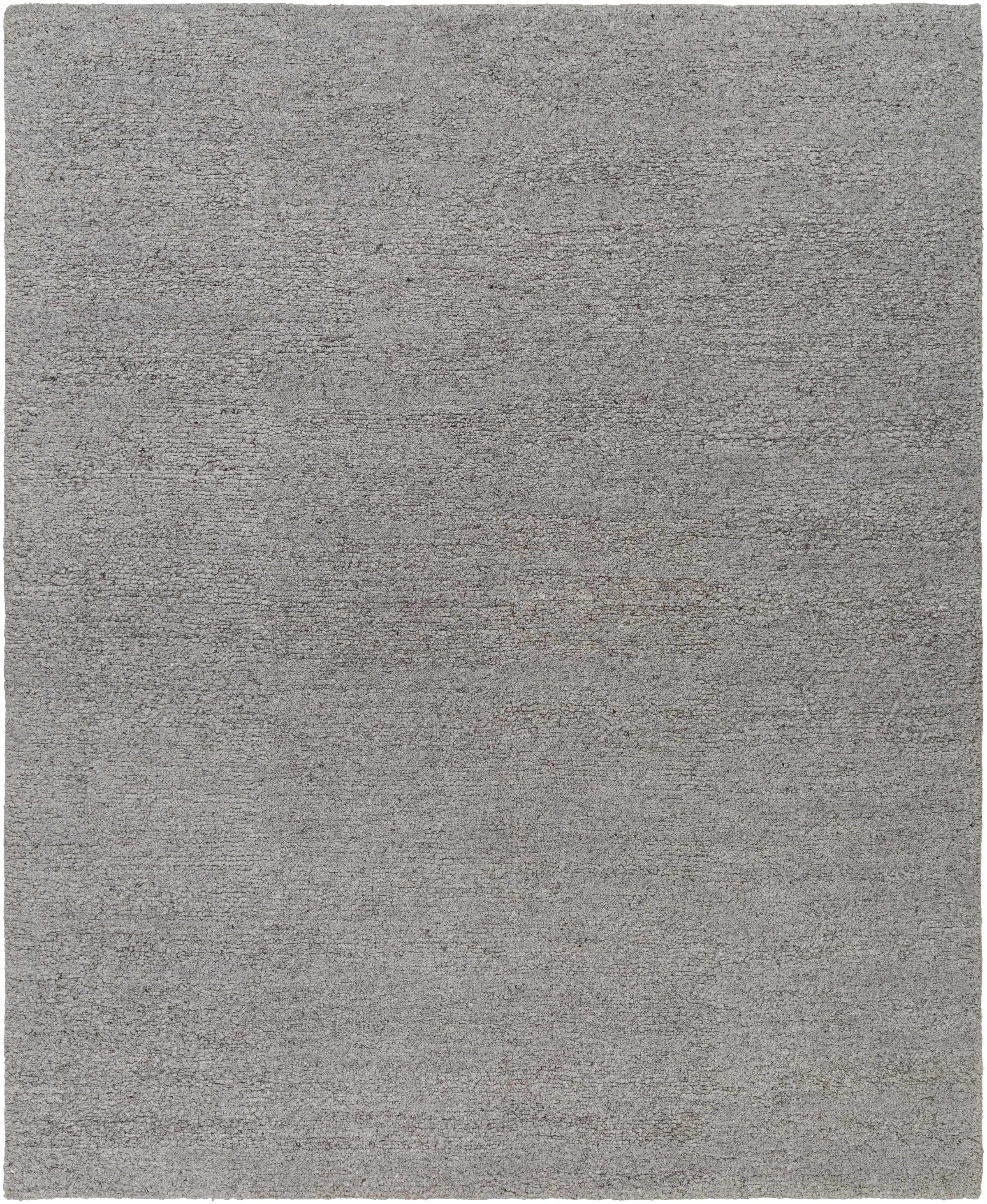 Charcoal Hand Knotted 100% Wool Modern Rectangle Handmade rug, Indoor use only, no fringe, non-washable.