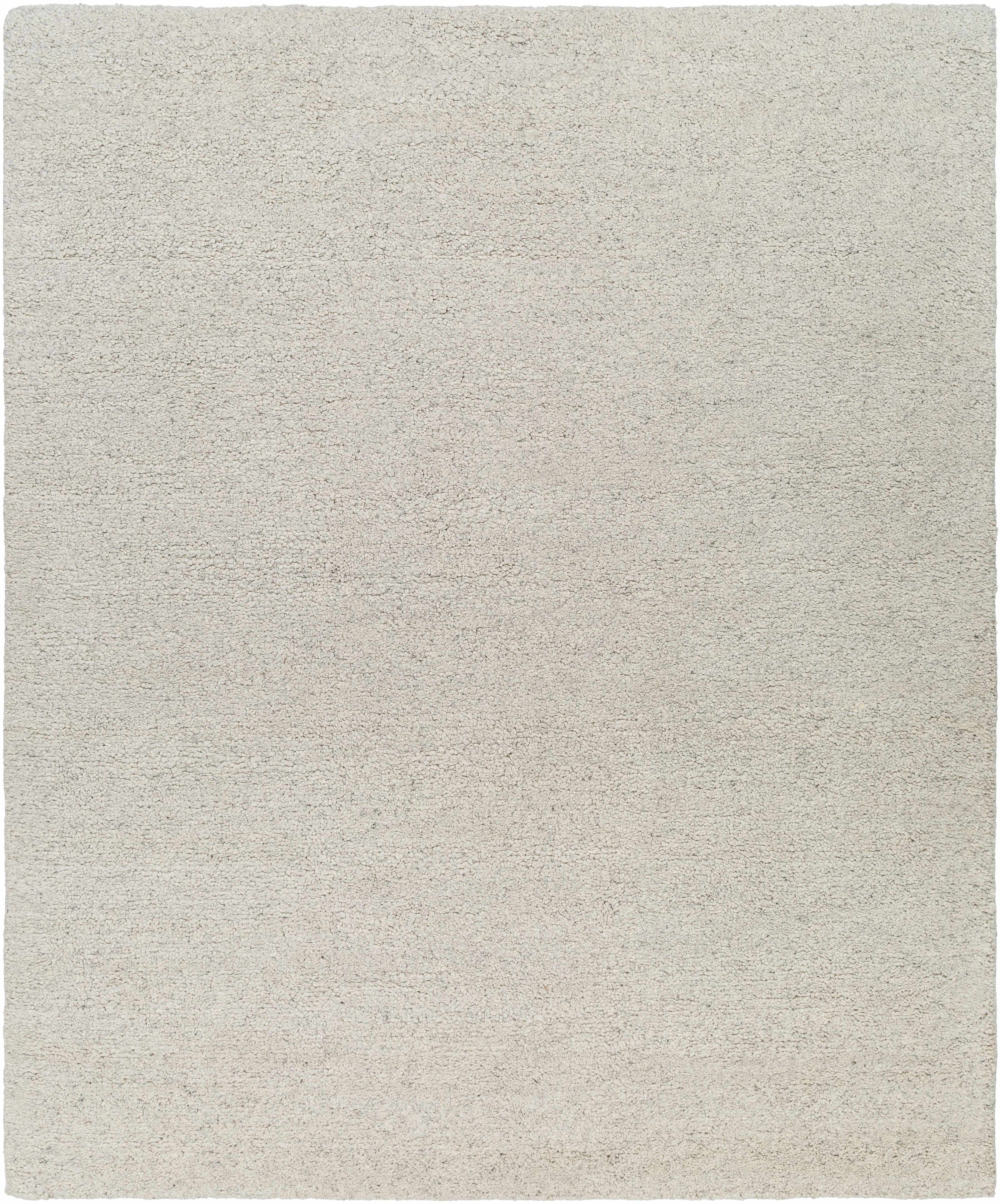 Light Gray Hand Knotted 100% Wool Modern Rectangle Handmade rug, Indoor use only, no fringe, non-washable.