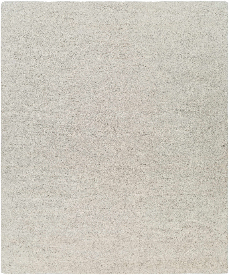 Light Gray Hand Knotted 100% Wool Modern Rectangle Handmade rug, Indoor use only, no fringe, non-washable.