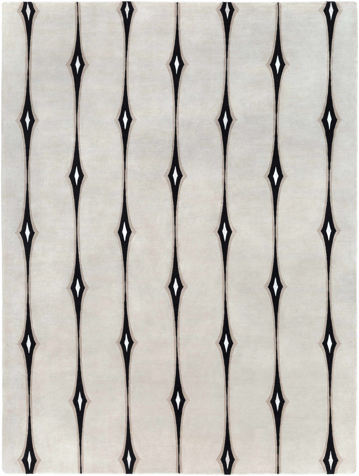 Light Beige Hand Knotted 95% Wool, 5% Viscose Modern Rectangle Handmade rug, Indoor use only, no fringe, non-washable.