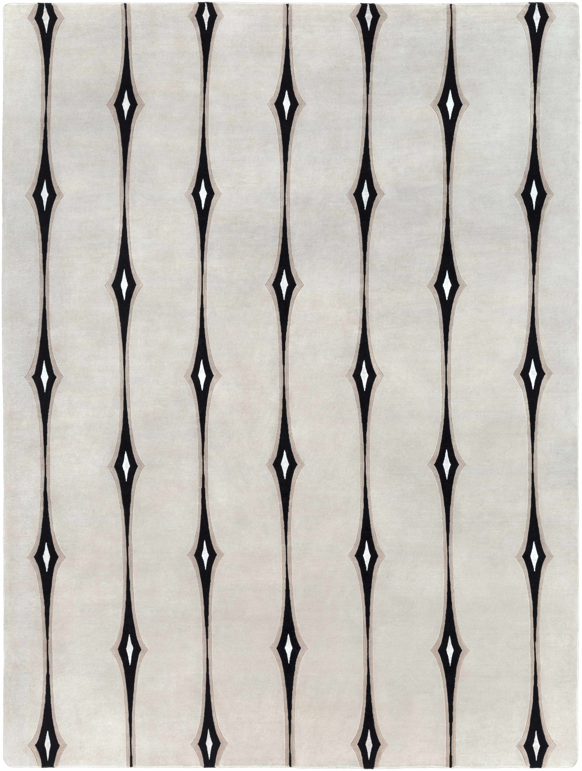 Light Beige Hand Knotted 95% Wool, 5% Viscose Modern Rectangle Handmade rug, Indoor use only, no fringe, non-washable.