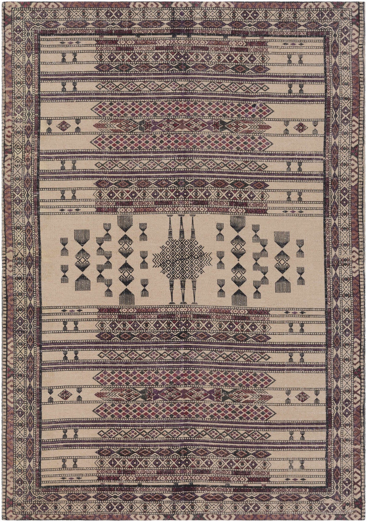 Beige Hand Woven 100% Jute Cottage Rectangle Handmade rug, Indoor use only, no fringe, non-washable.
