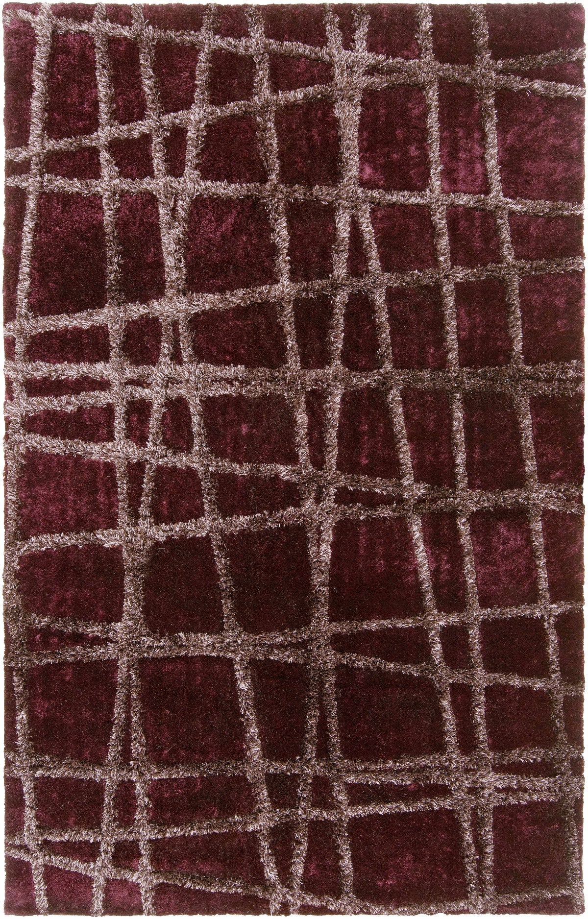 Burgundy Hand Woven 100% Polyester Modern Rectangle Handmade rug, Indoor use only, no fringe, non-washable.