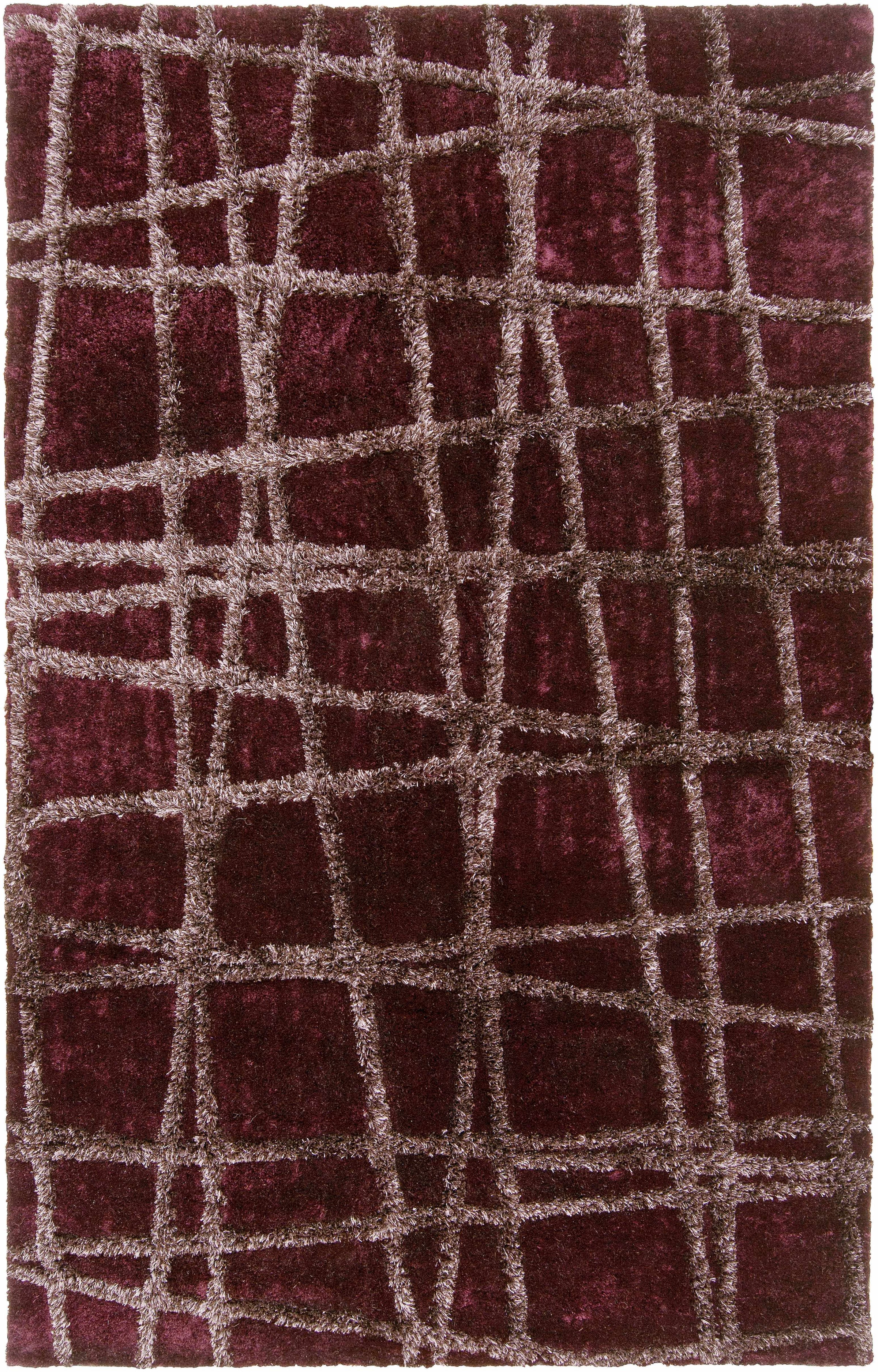 Burgundy Hand Woven 100% Polyester Modern Rectangle Handmade rug, Indoor use only, no fringe, non-washable.