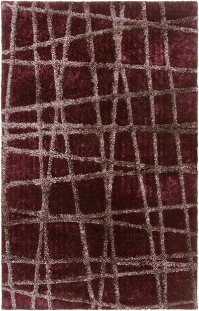Burgundy Hand Woven 100% Polyester Modern Rectangle Handmade rug, Indoor use only, no fringe, non-washable.