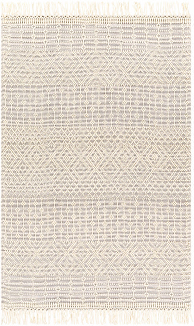 Ivory Hand Woven 100% Wool Global Rectangle Handmade rug, Indoor use only, has fringe, non-washable. runner also available