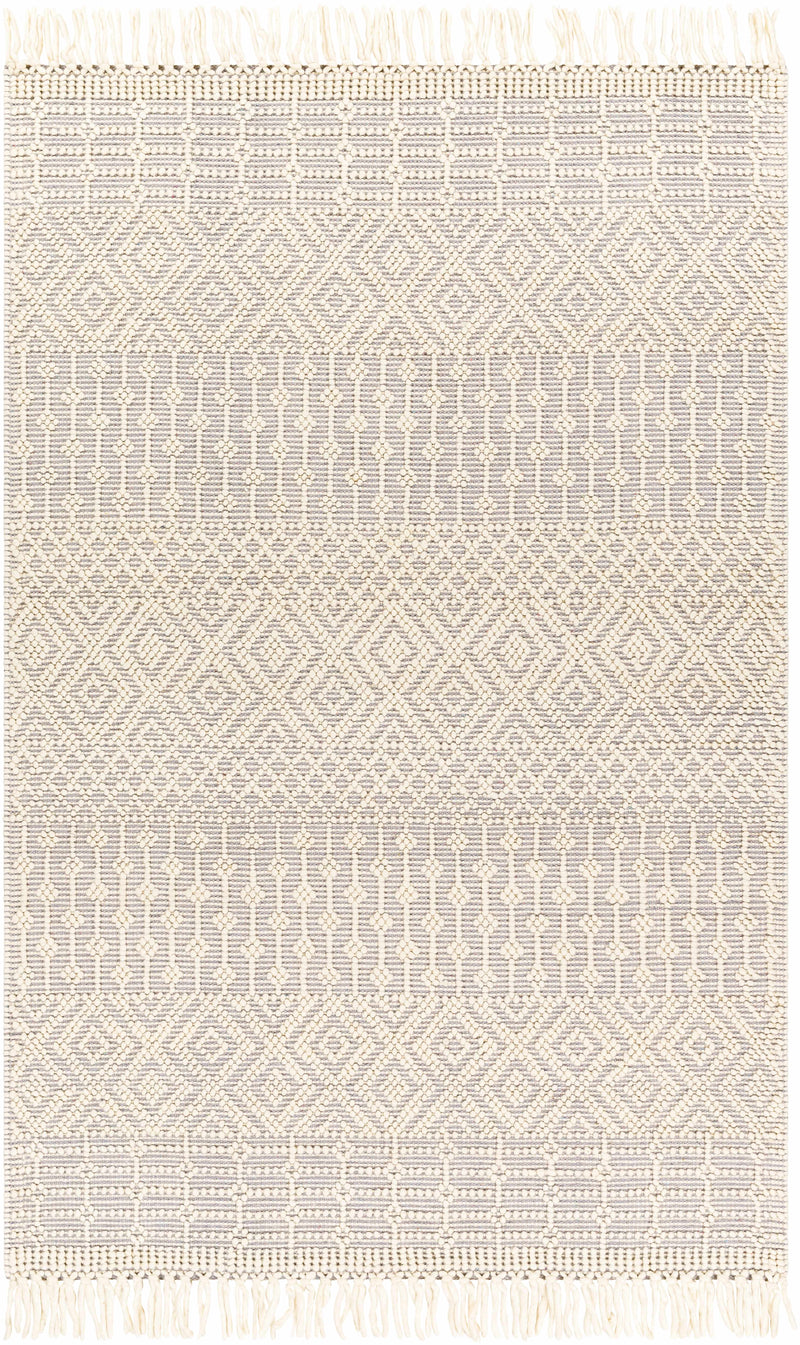 Ivory Hand Woven 100% Wool Global Rectangle Handmade rug, Indoor use only, has fringe, non-washable. runner also available