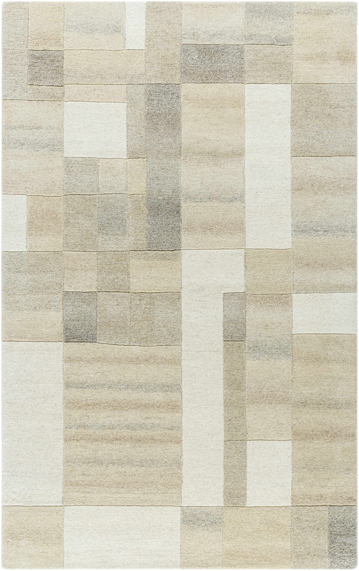 Ivory Hand Tufted 100% Wool Modern Rectangle Handmade rug, Indoor use only, no fringe, non-washable. runner also available