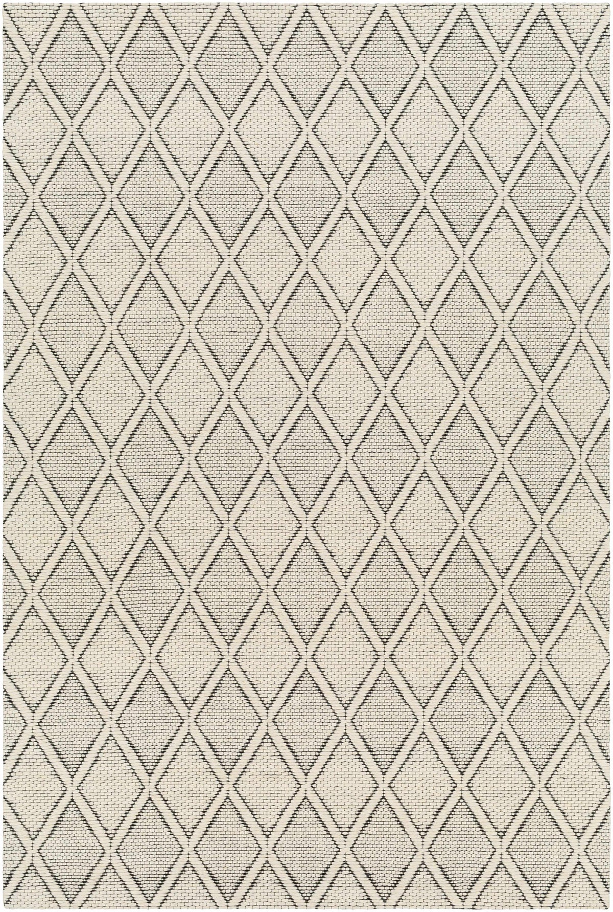 Cream Hand Woven 90% Wool, 10% Cotton Modern Rectangle Handmade rug, Indoor use only, no fringe, non-washable.