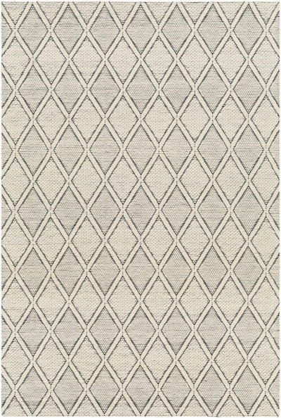 Cream Hand Woven 90% Wool, 10% Cotton Modern Rectangle Handmade rug, Indoor use only, no fringe, non-washable.