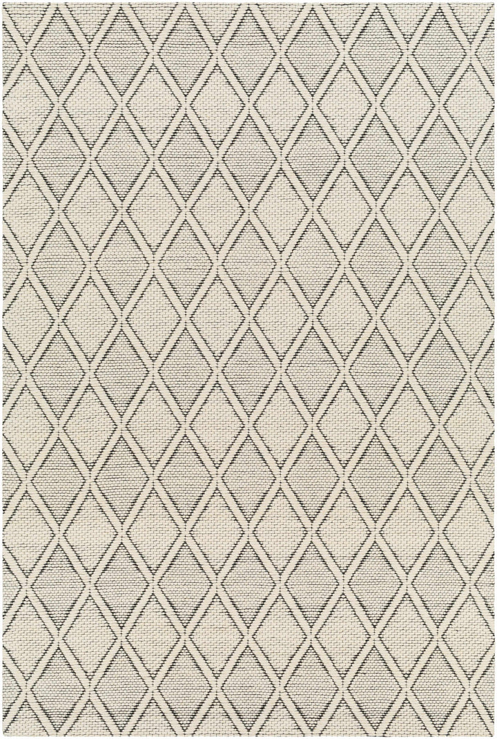 Cream Hand Woven 90% Wool, 10% Cotton Modern Rectangle Handmade rug, Indoor use only, no fringe, non-washable.