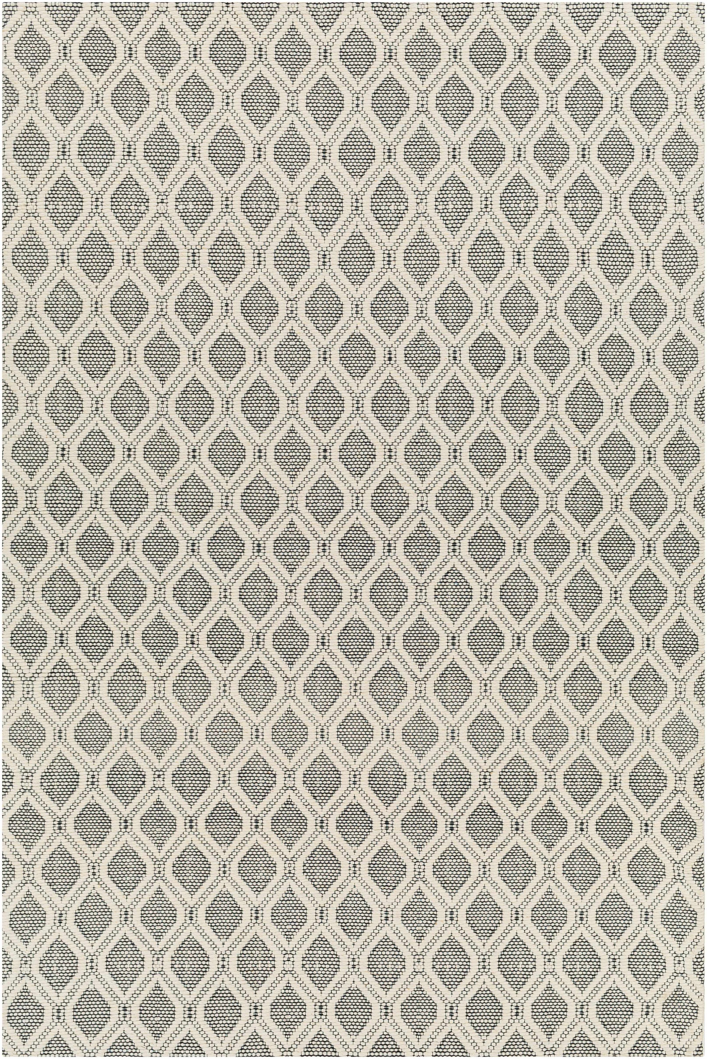 Cream Hand Woven 90% Wool, 10% Cotton Modern Rectangle Handmade rug, Indoor use only, no fringe, non-washable.
