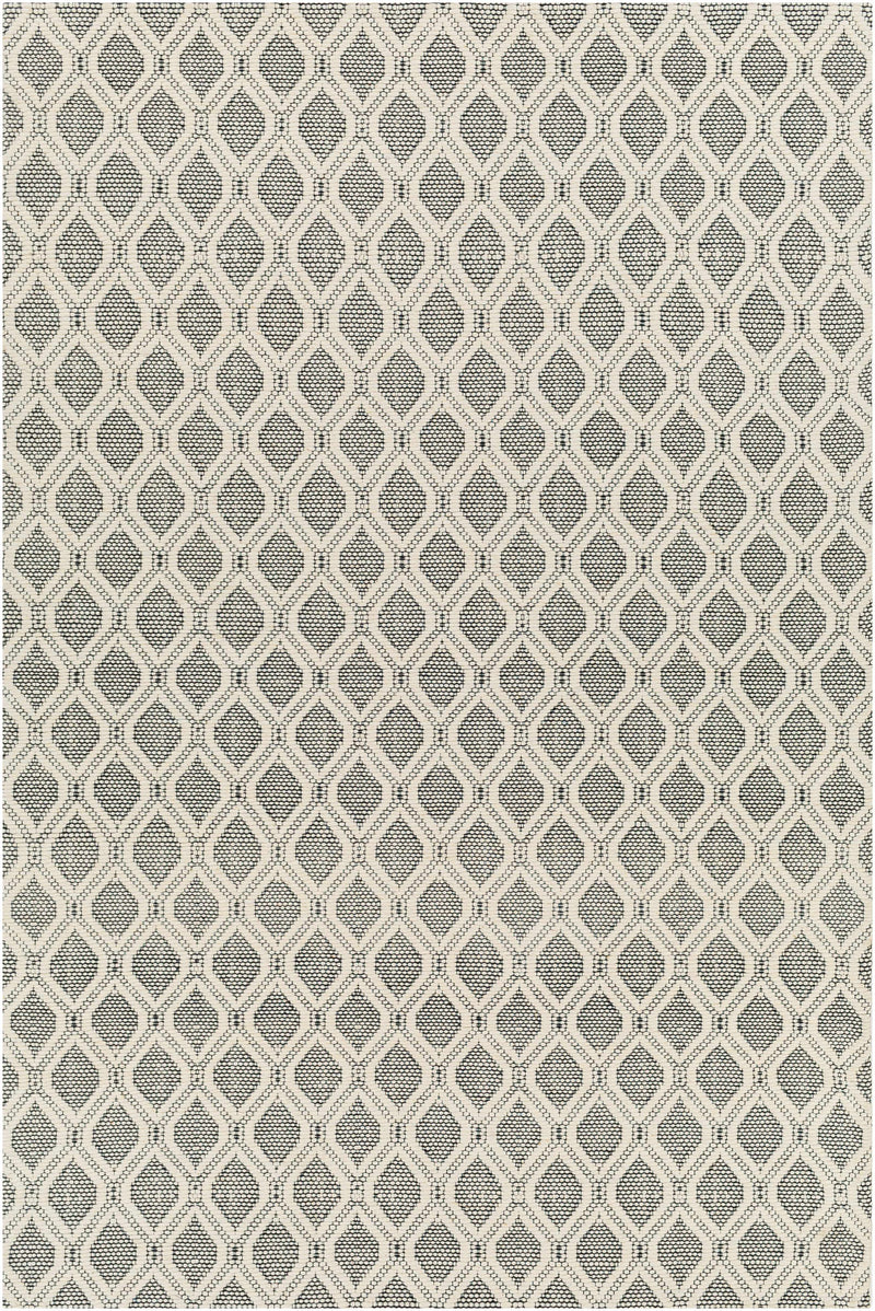 Cream Hand Woven 90% Wool, 10% Cotton Modern Rectangle Handmade rug, Indoor use only, no fringe, non-washable.